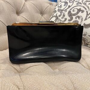 Marni Black Clutch Bag with Gold Clasp